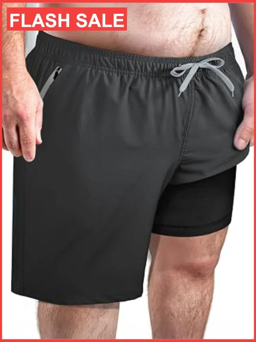 Men's Big & Tall Swim Trunks Quick Dry Board Shorts with Compression Liner &